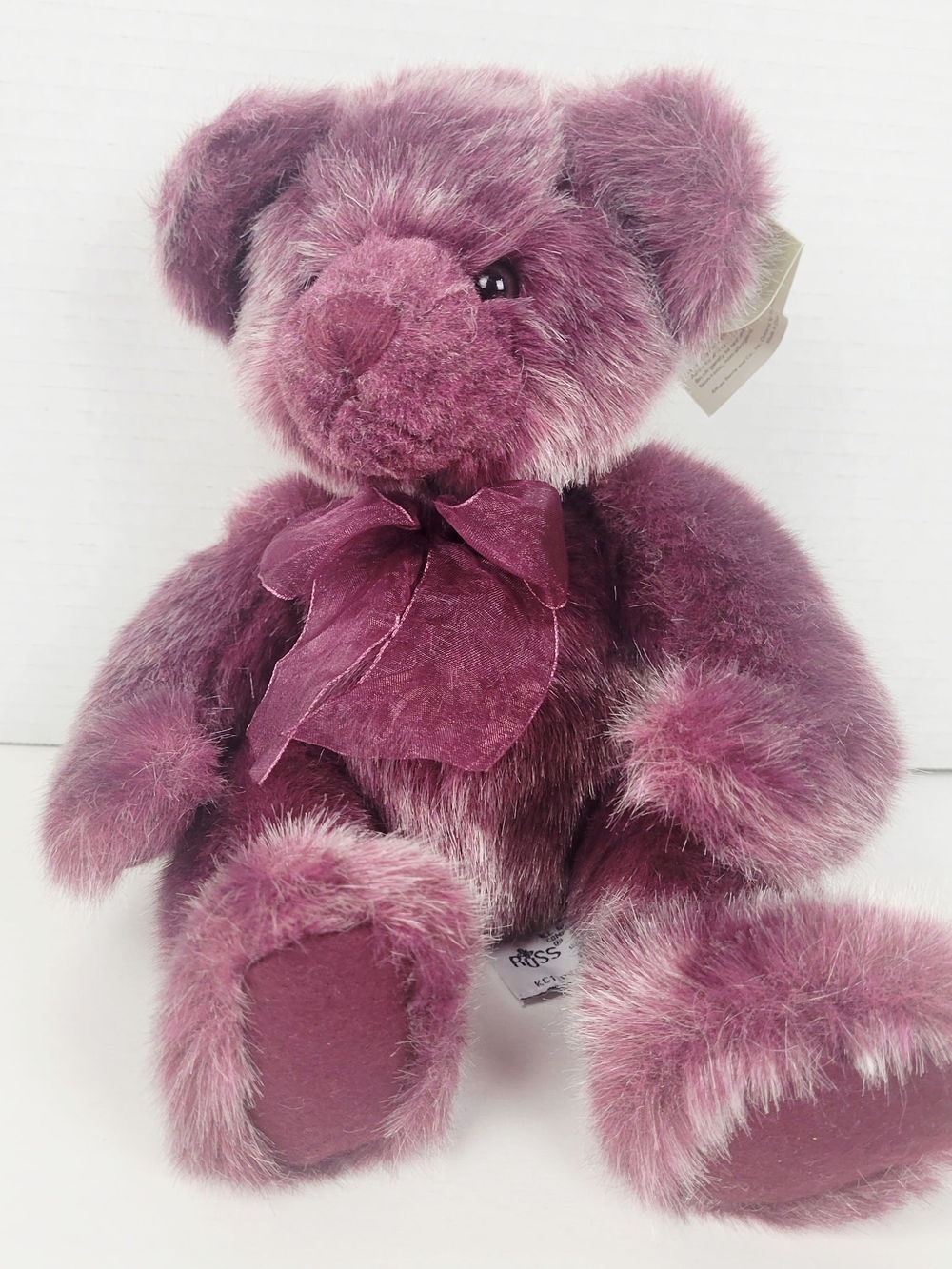 Vtg 2000~Russ Berrie "Boysenberry"~Purple Sitting Teddy Bear Plush~12"